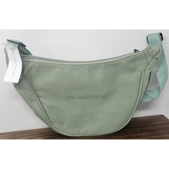 Enchantment Nylon Dumpling Half Crescent Crossbody Sage Green NWT Lightweight - Picture 1 of 9